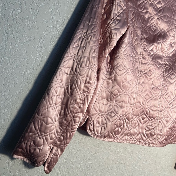 Banana Republic Women's Pink Silk Quilted Jacket Size Medium - Picture 5 of 6